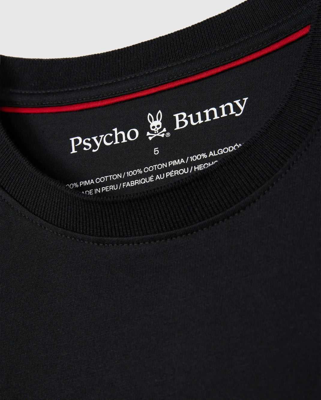 Tees Psycho Bunny Kayden Fashion Tee Noir Homme | QWT-00417195